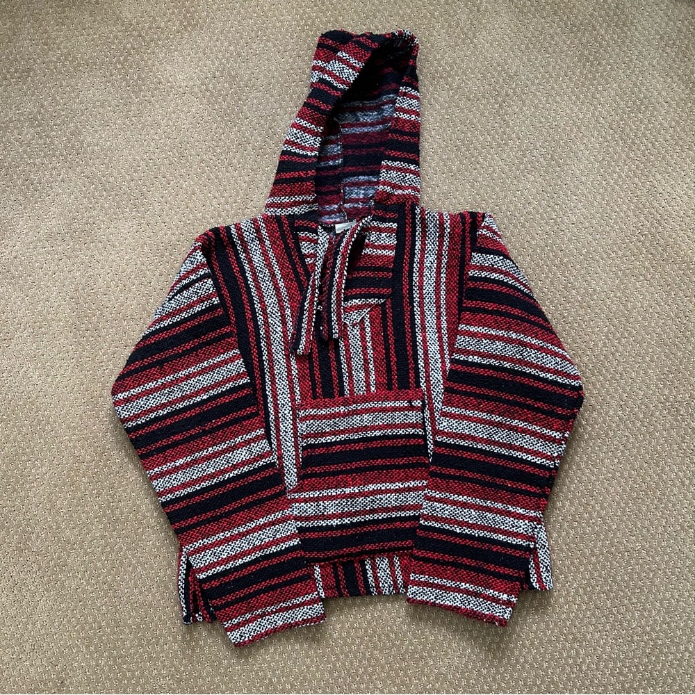 Unisex Baja Hoodie Red Black and White - Size Medium
